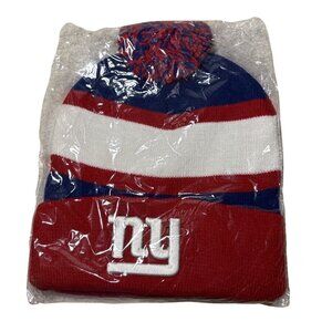 New York Giants Bud Light NFL Knit Beanie Hat Red/Blue/White Pom Unisex Winter